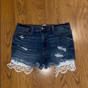 Jean Shorts with Lace